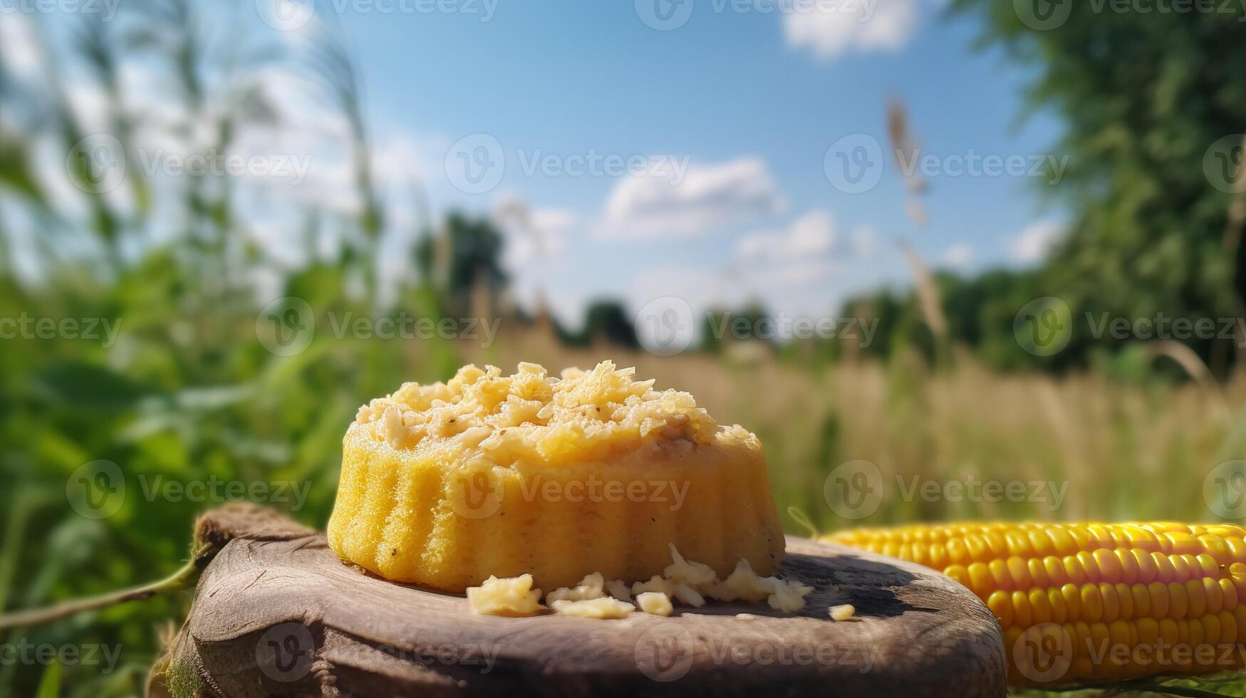 moldavo mamaliga dentro uma girassol campo foto