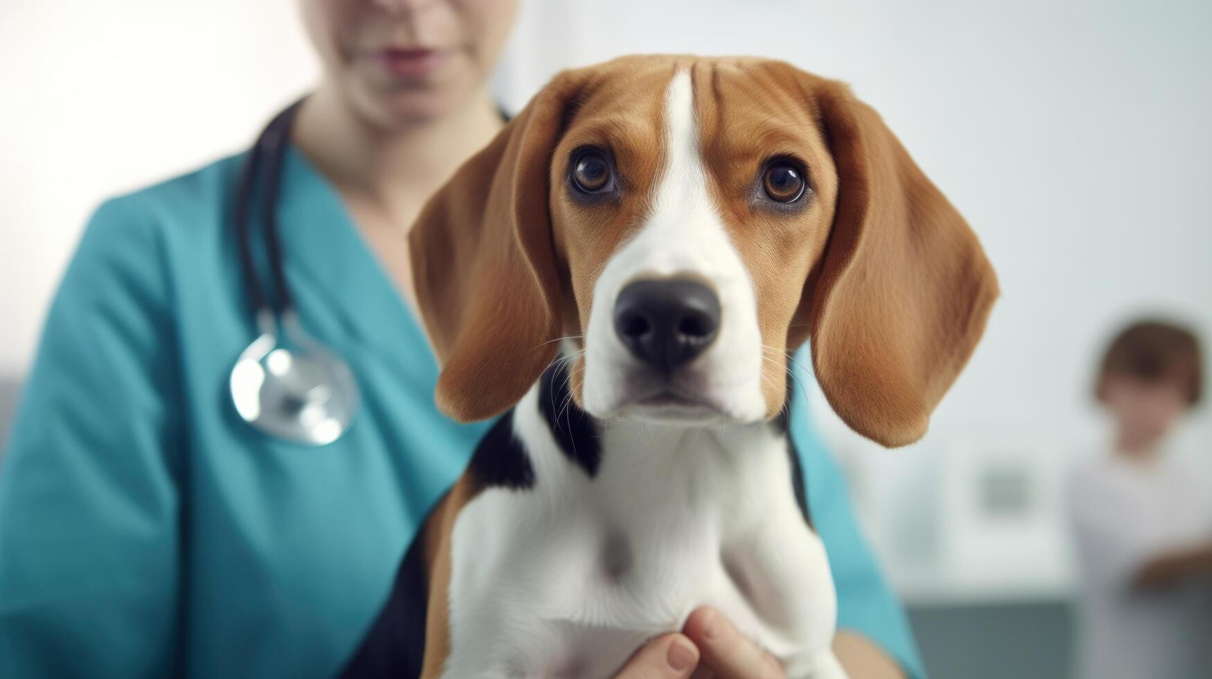 cachorro em Visita para a veterinario. ilustração ai generativo foto