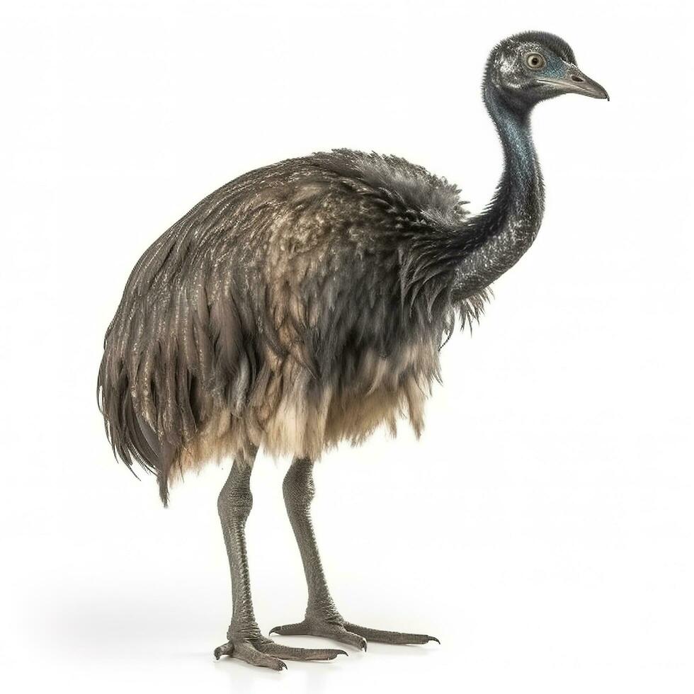 emu isolado em branco fundo, gerar ai foto