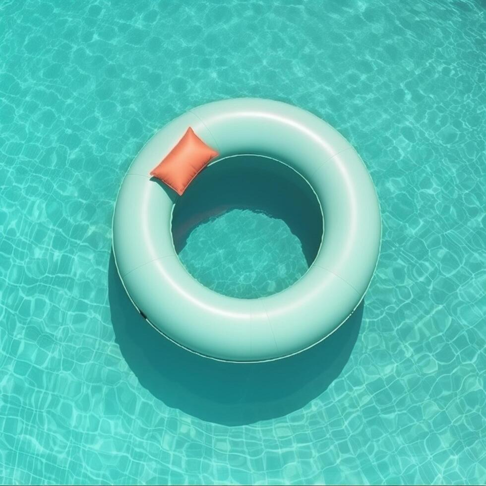 vida poupador para relaxante dentro a piscina para verão ai gerado foto