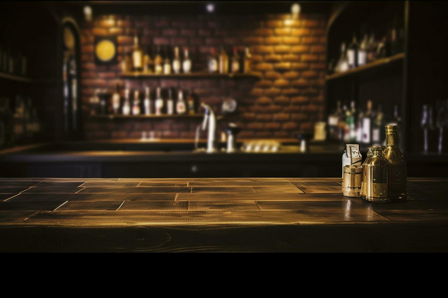 bar Barra contador com de madeira mesa fundo, gerar ai foto