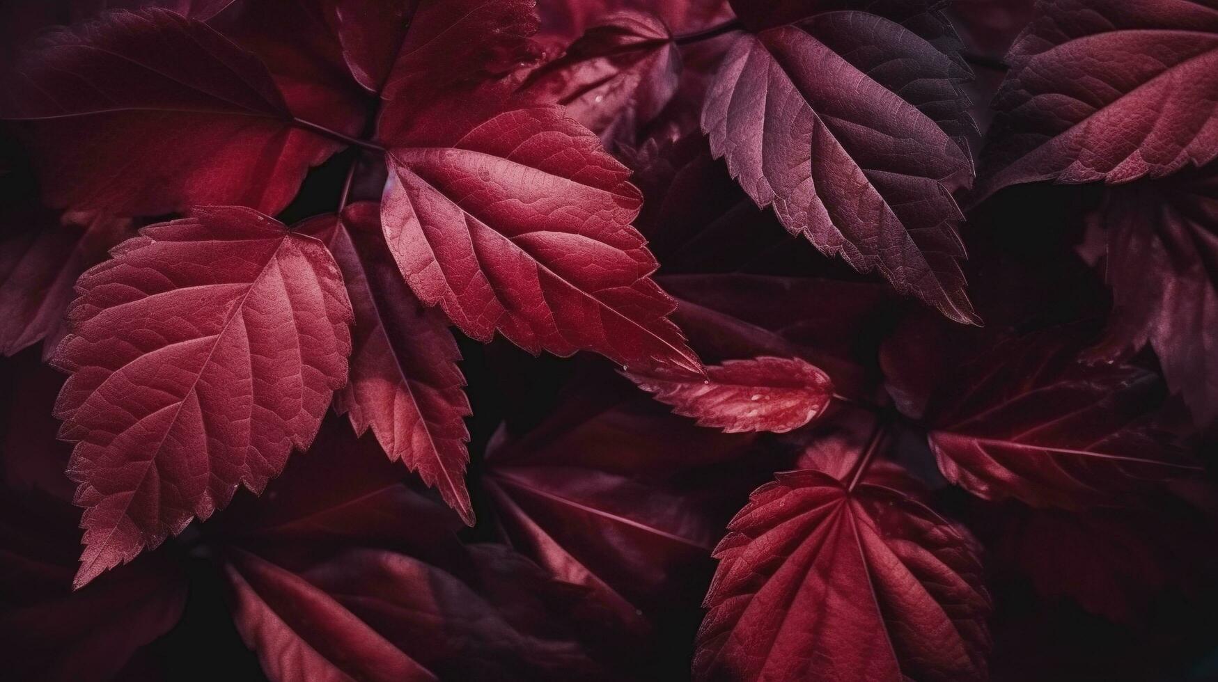 vinho vermelho outono folhas textura, outono natureza fundo, gerar ai foto