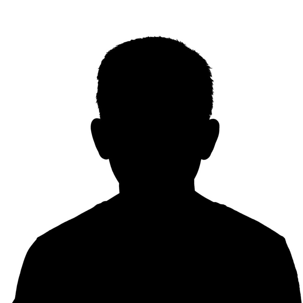silhueta do desconhecido jovem adolescente isolado em transparente fundo foto