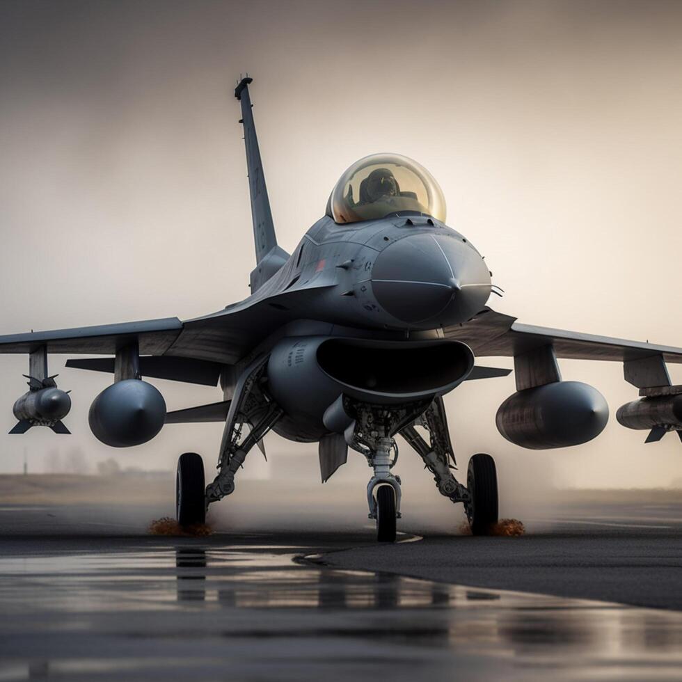 f-16 brigando falcão ai gerado foto