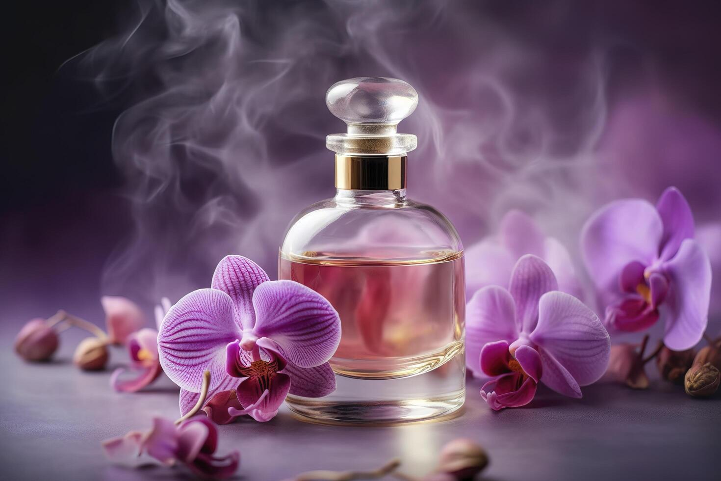 perfume aroma a partir de suave orquídeas flor , generativo ai foto