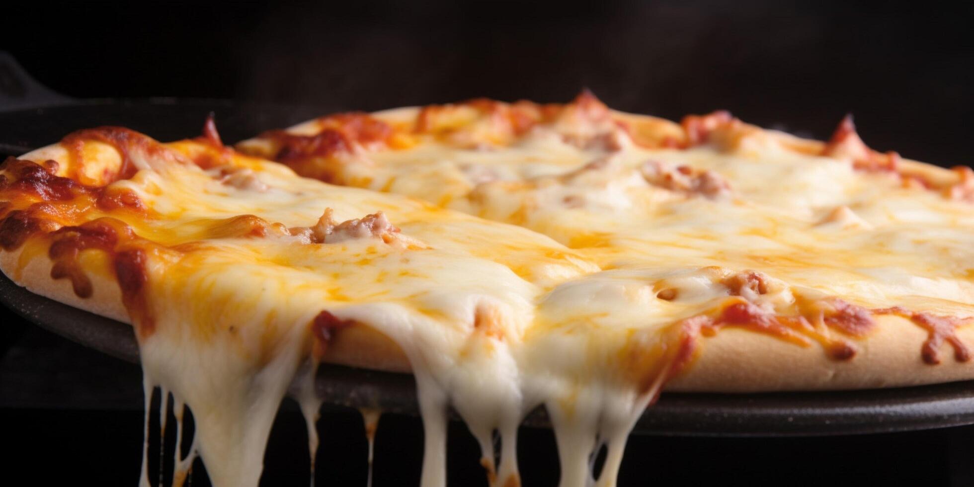 fechar-se pizza com queijo derretido ai gerado foto