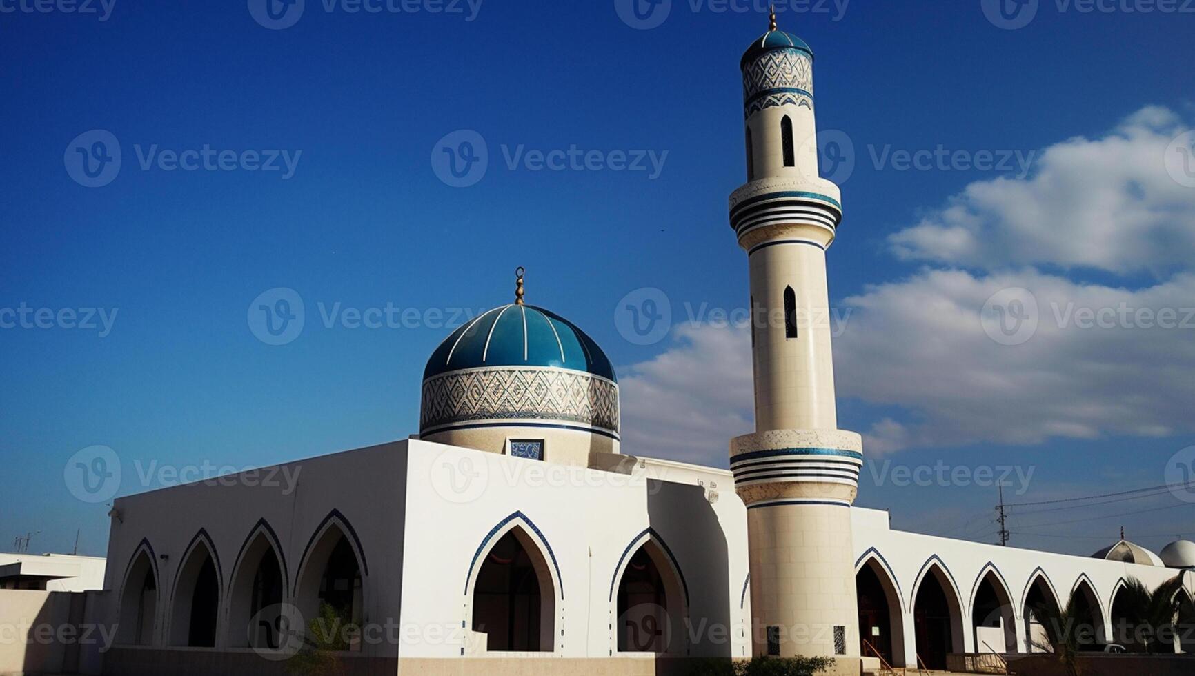 lindo panorama mesquita, islâmico fundo mesquita, ai generativo foto