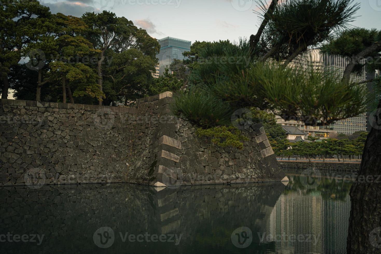 castelo edo em tokyo, japão no inverno foto