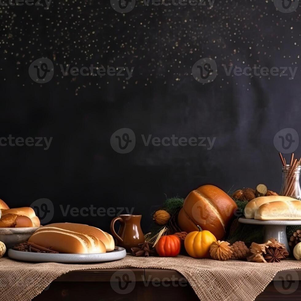 Comida festa em decorado mesa para festa junina celebração. brasileiro Comida para a comemorar Junho celebração. Comida fundo generativo ai ilustração foto