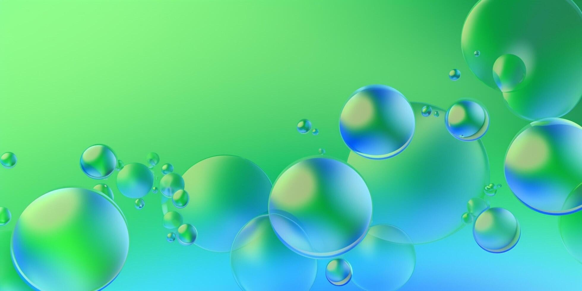 fresco verde azul água bolha ai gerado foto
