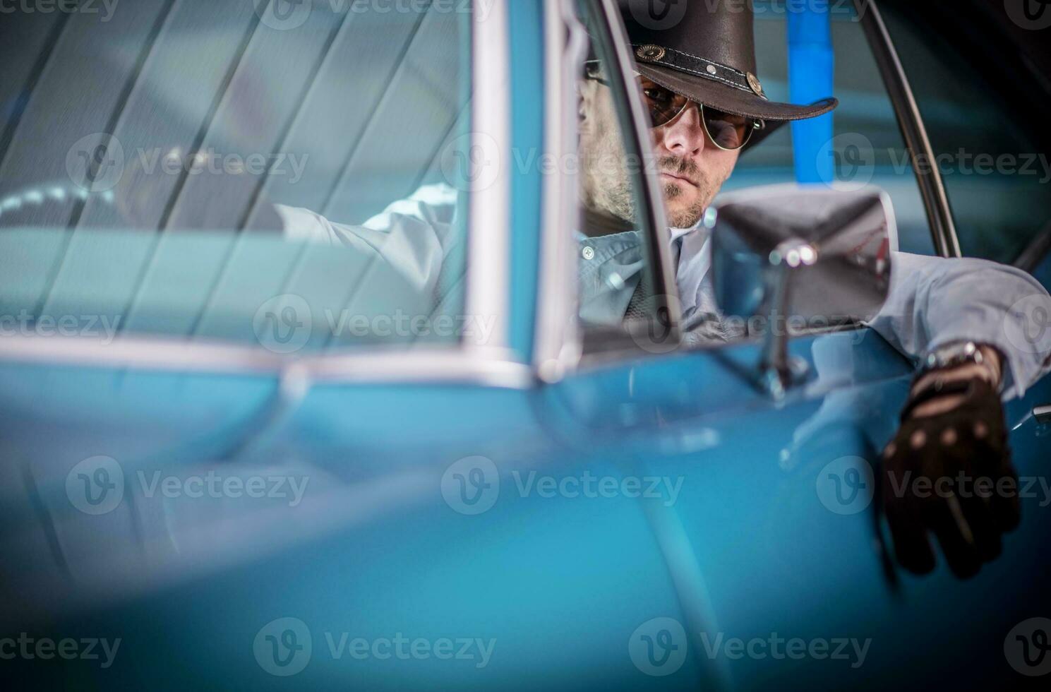 caucasiano carro motorista foto