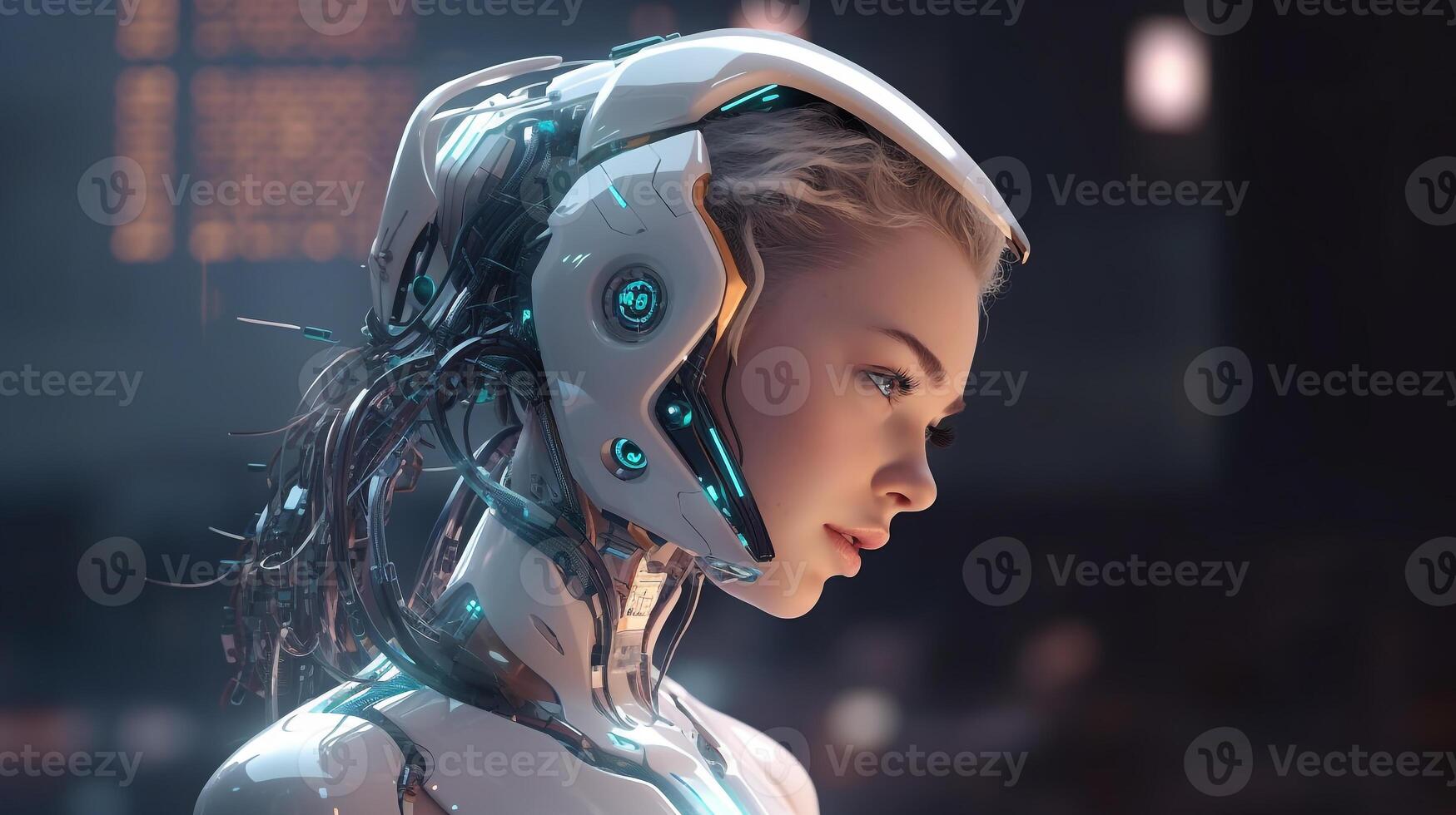 mulher robô bate-papo gpt artificial inteligência bate-papo robô de aberto ai. futurista Alto tecnologia dentro futuro, ai generativo foto