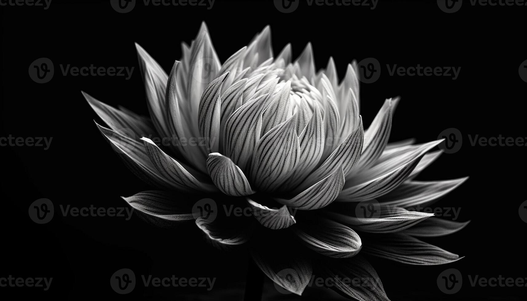 abstrato floral padronizar dentro Preto e branco, elegante e ornamentado gerado de ai foto