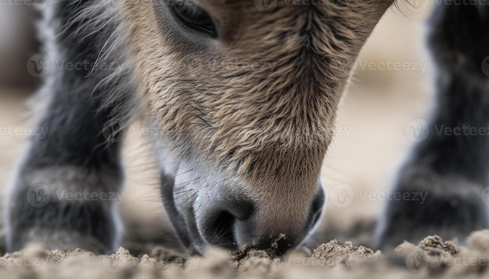 fofa vaca pastar dentro Prado, olhando às Câmera gerado de ai foto