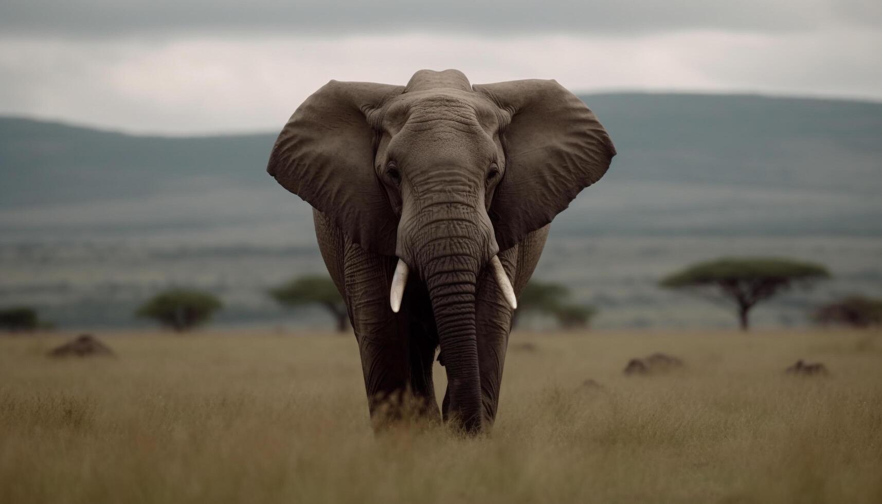 majestoso africano elefante em pé dentro ngorongoro conservação área gerado de ai foto