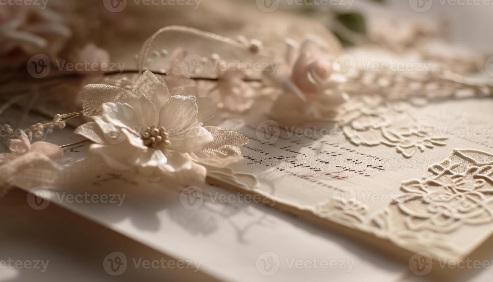 fresco flor em velho mesa, uma romântico memória gerado de ai foto