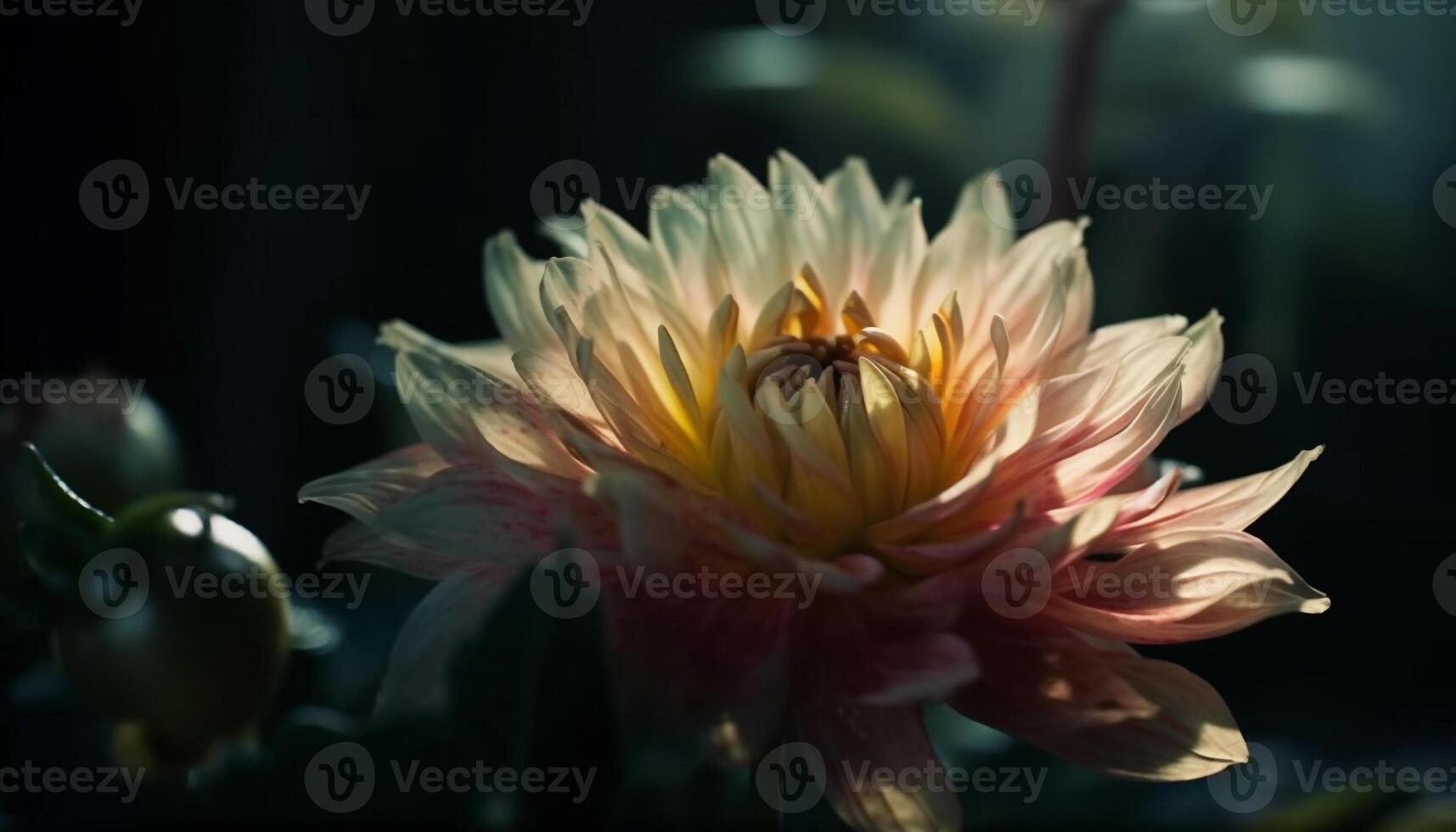 amarelo flor cabeça, molhado com pólen gotas gerado de ai foto