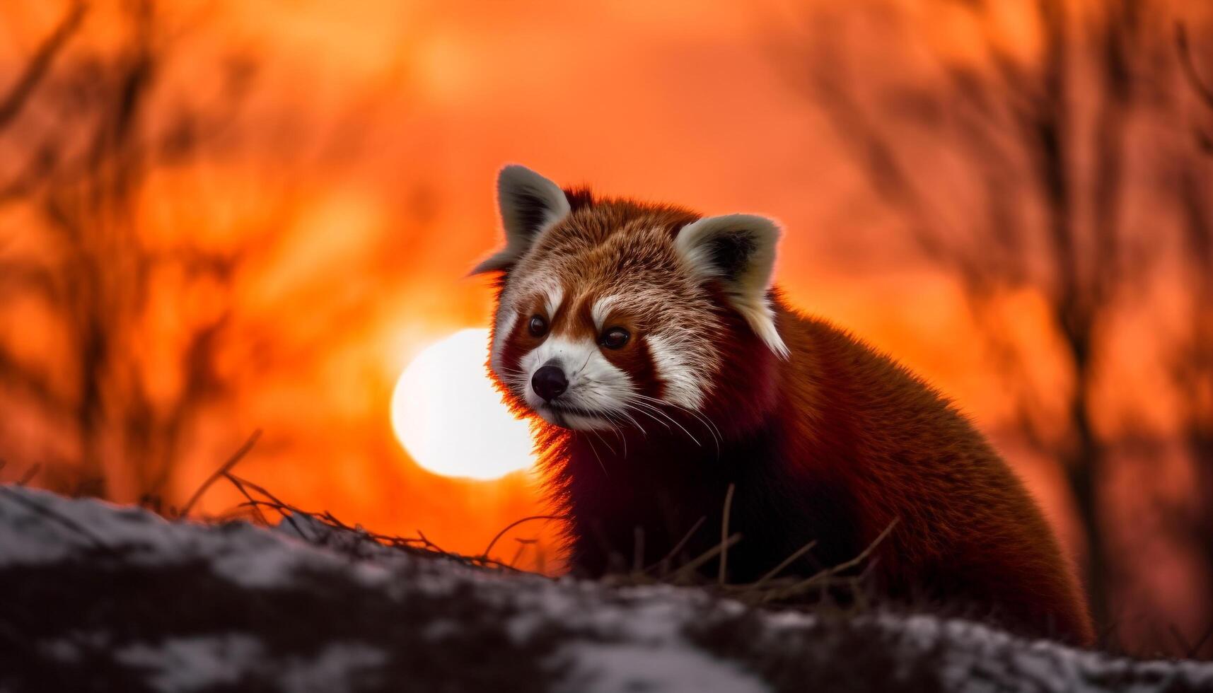 fofo mamífero sentado dentro Relva às crepúsculo gerado de ai foto