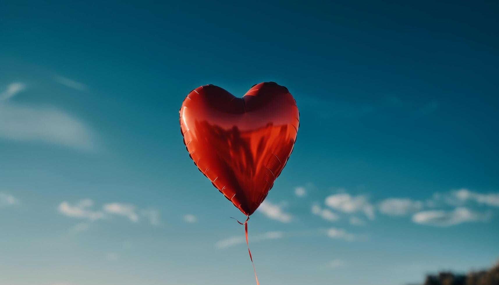 amor símbolo vôo dentro azul céu, a comemorar romance e emoção gerado de ai foto