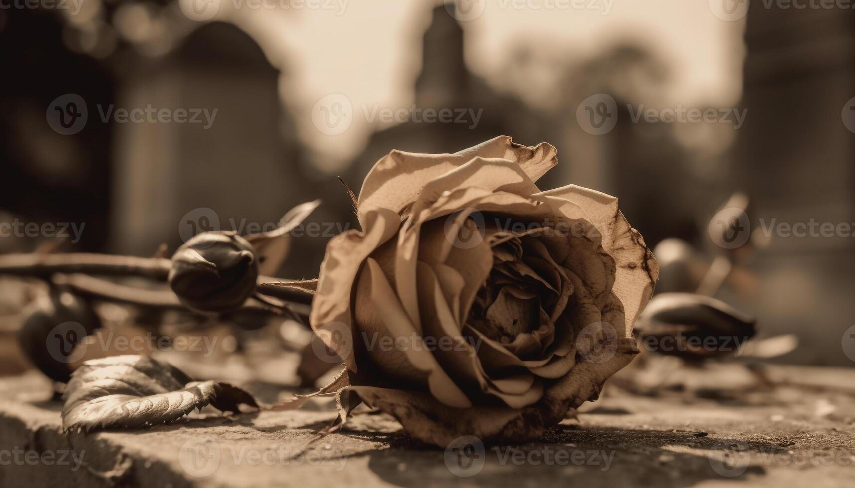 velho formado lápide simboliza amor e morte dentro natureza beleza gerado de ai foto