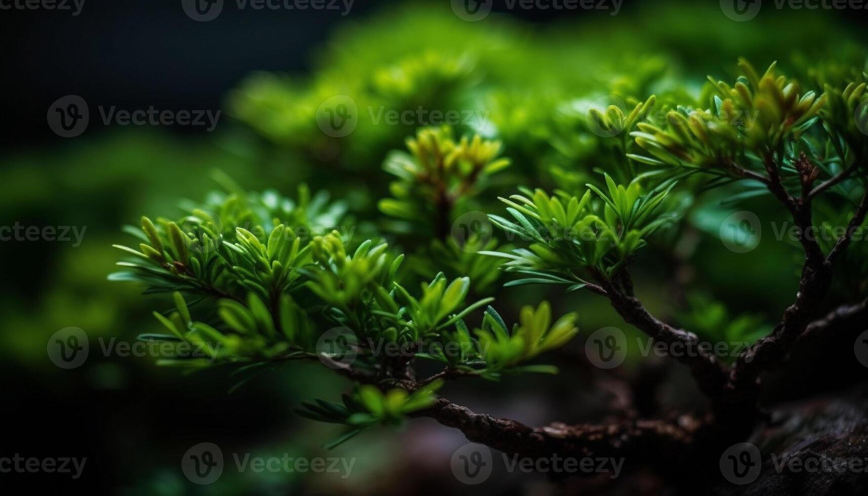 fresco verde pinho agulhas dentro luz solar, outono beleza abstratamente capturado gerado de ai foto