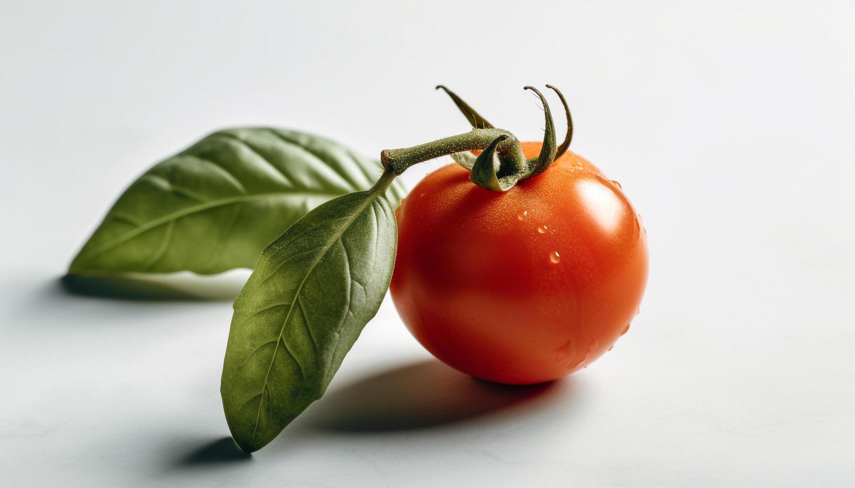 maduro tomate em folha, fresco a partir de orgânico Fazenda para salada gerado de ai foto
