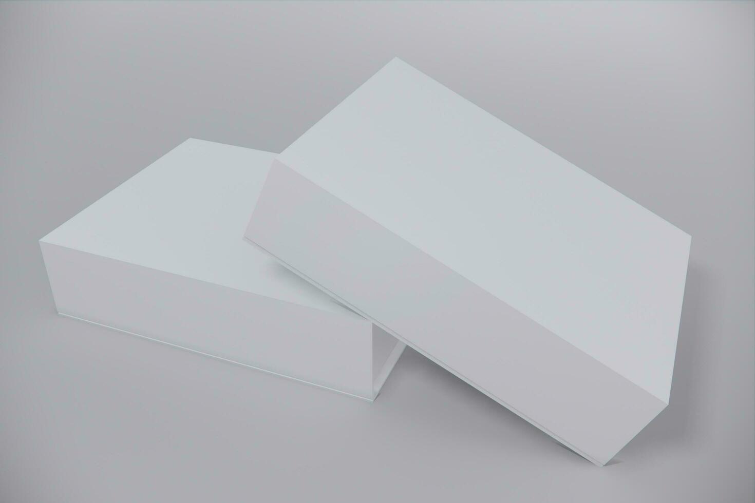 branco fechadas quadrado dobrando presente caixa zombar acima em branco fundo. lado visualizar. 3d ilustração. foto