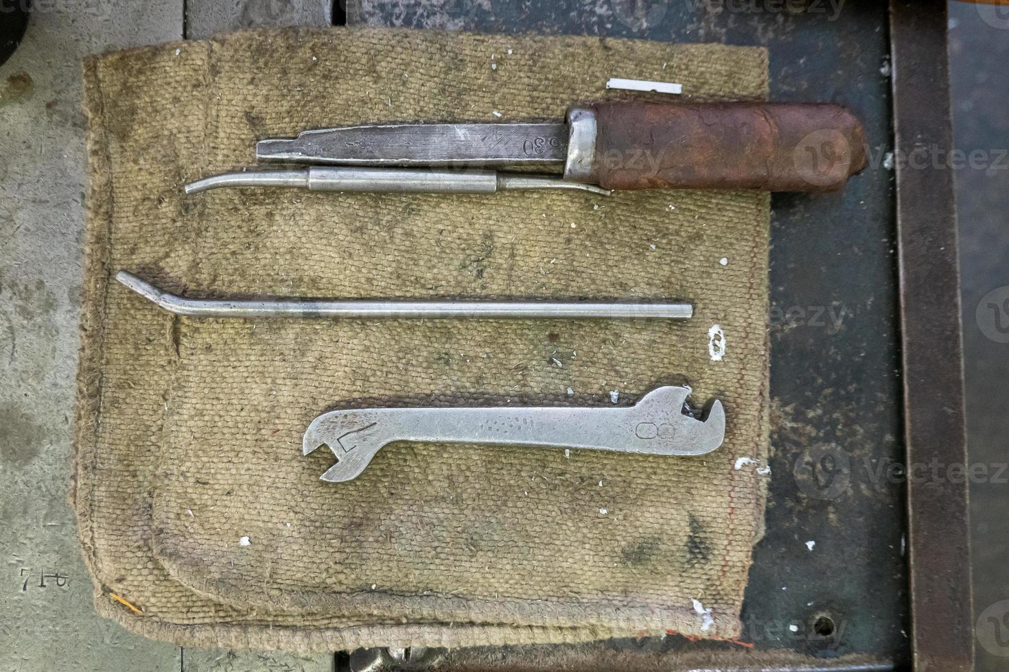 três ferramentas em uma gráfica tradicional foto