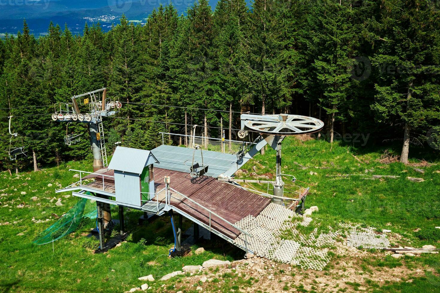 montanhas com aberto cabo carros elevador, karpacz, Polônia foto