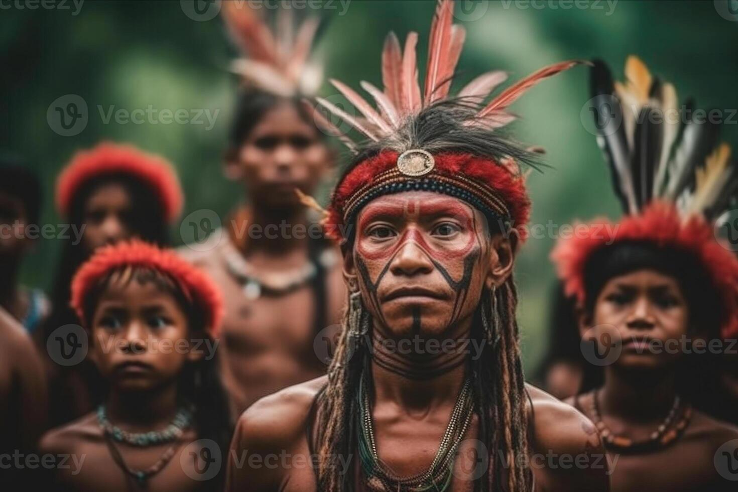 retrato do indígena tribo. nativo americano pessoas. generativo ai foto