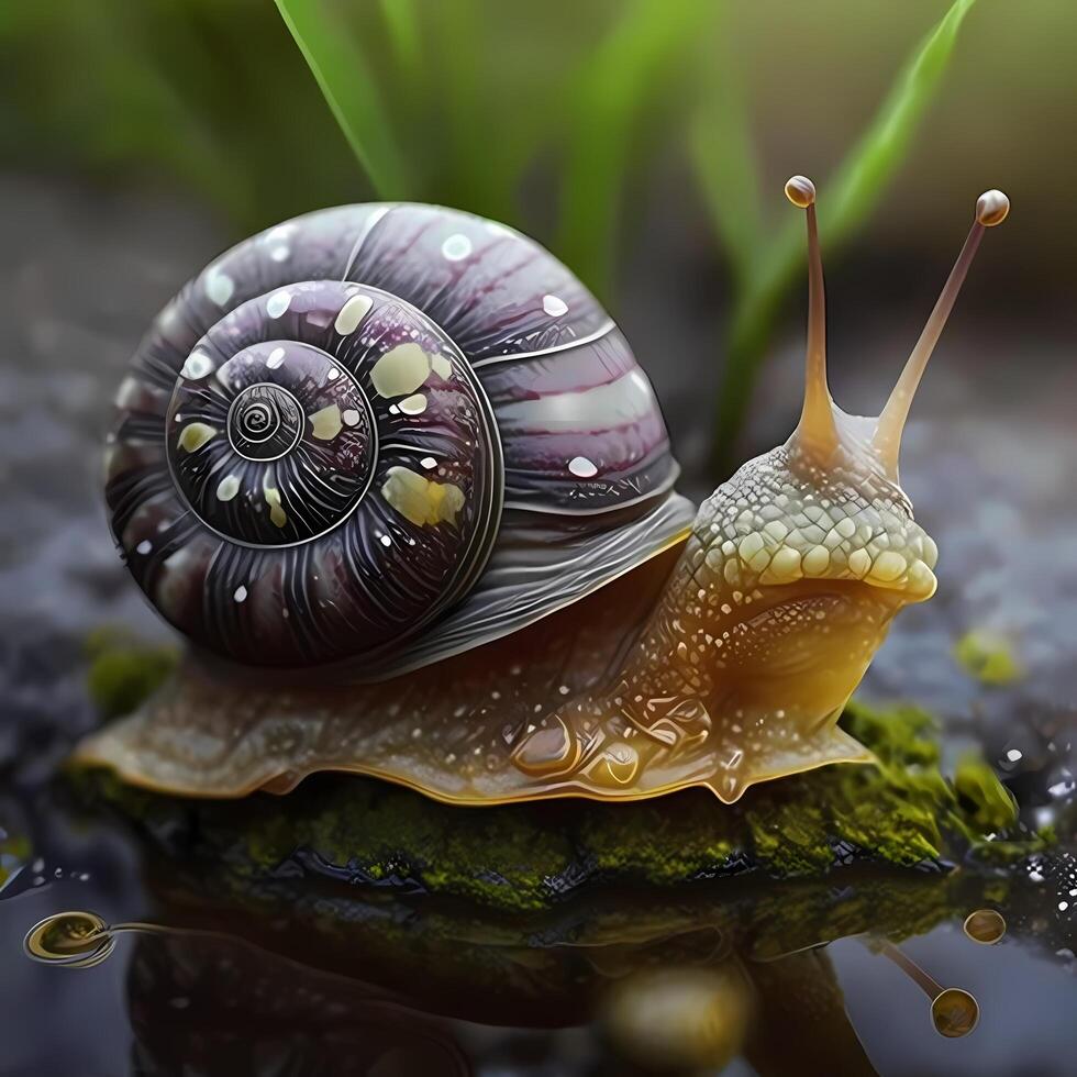 Caracol realista ilustração ai gerado foto