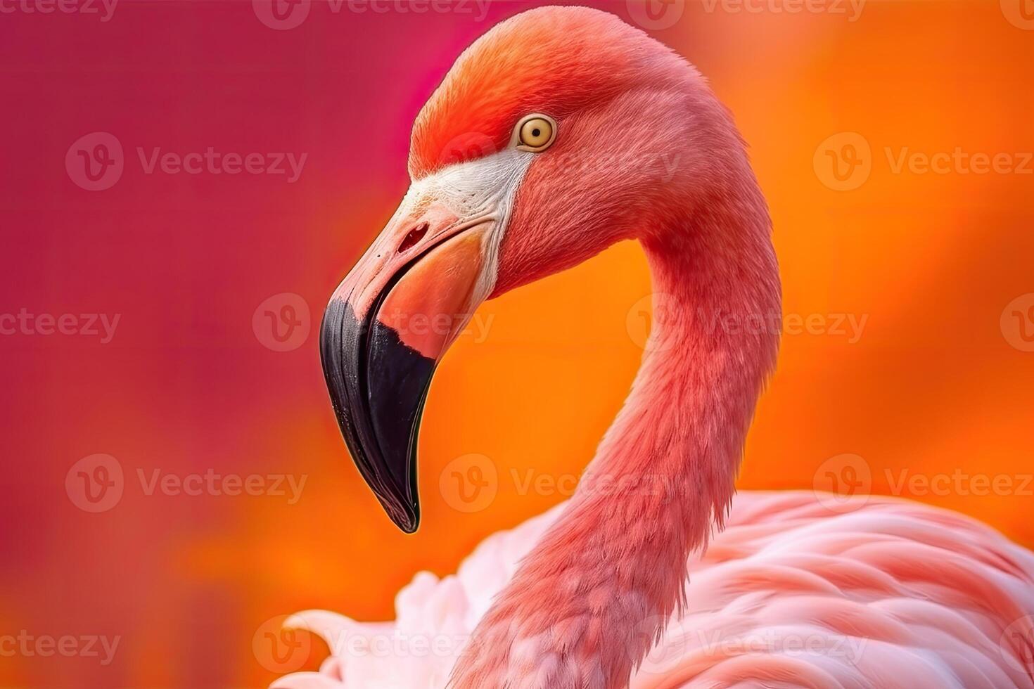 fechar acima retrato do flamingo pássaro em pastel colori fundo. generativo ai foto