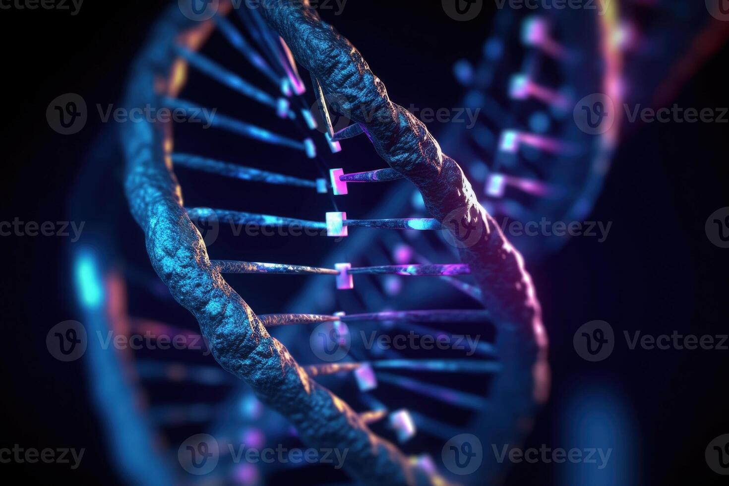 dna vertente. hélice molecular estrutura. generativo ai foto