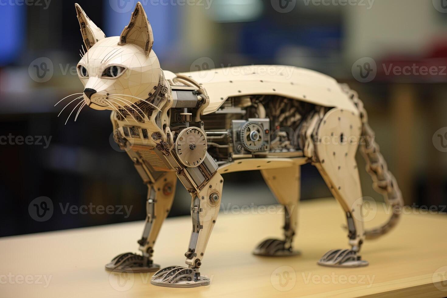 siamês gato cyborg animal ilustração generativo ai foto