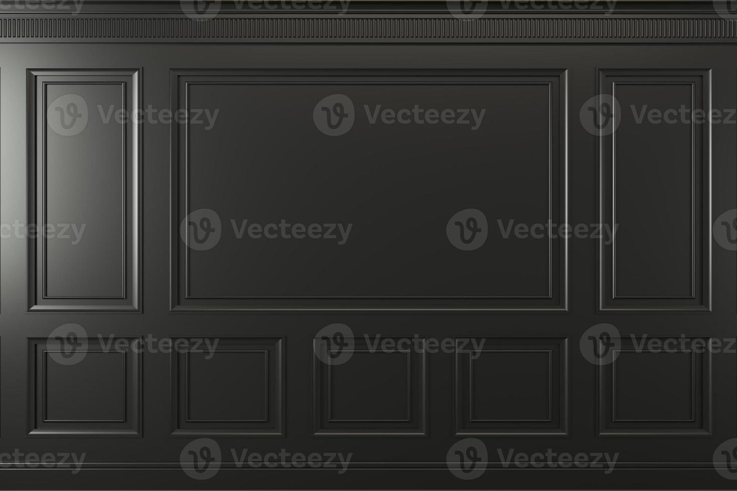 parede clássica de painéis de madeira escura foto