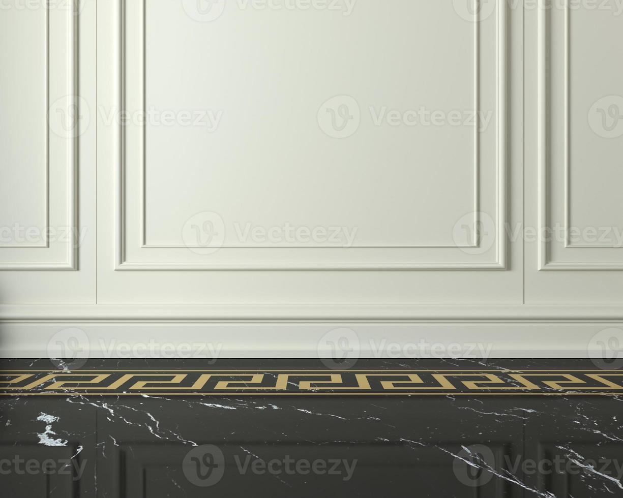 parede clássica de painéis de madeira branca foto