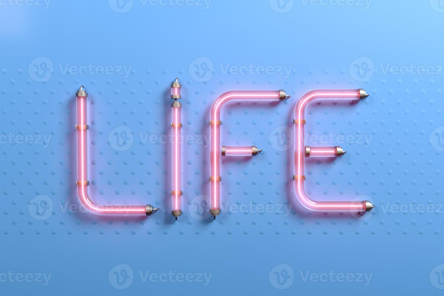 banner pop art palavra vida rosa neon foto