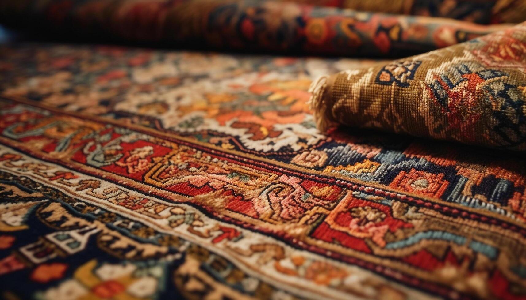 turco kilim tapete uma tecido tapeçaria do indígena construir e elegância gerado de ai foto