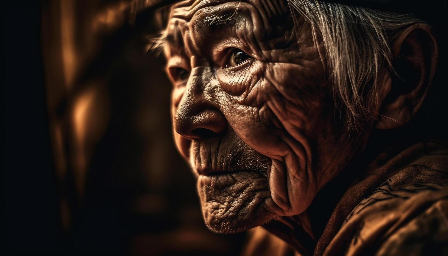 sorridente idosos abraço envelhecimento com felicidade, cercado de natureza beleza gerado de ai foto