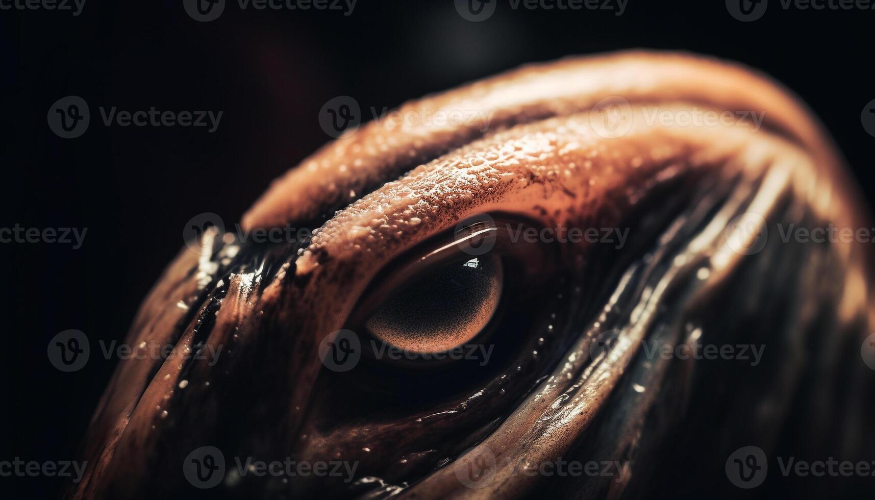 abstrato Preto reflexão do animal olho dentro molhado natureza fundo gerado de ai foto