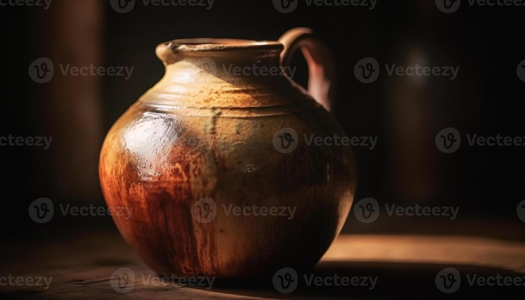 Antiguidade louça de barro cerâmica jarro, uma rústico construir produtos para decoração gerado de ai foto