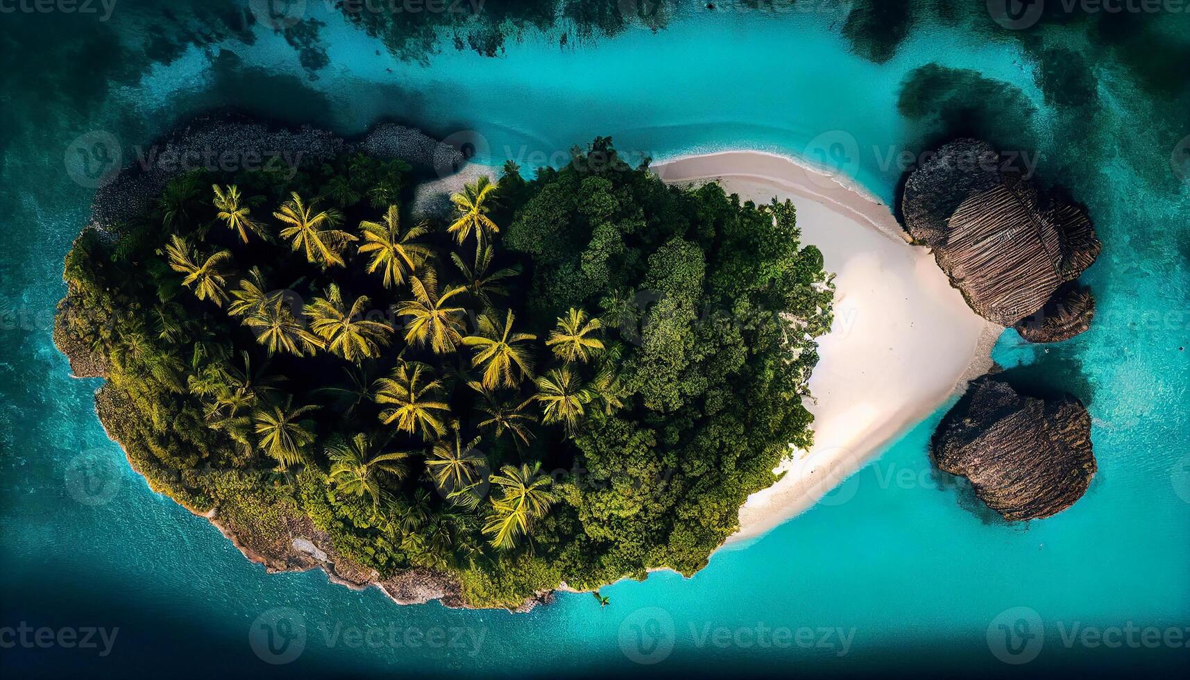 embaixo da agua recife com azul coral tropical peixe , generativo ai foto