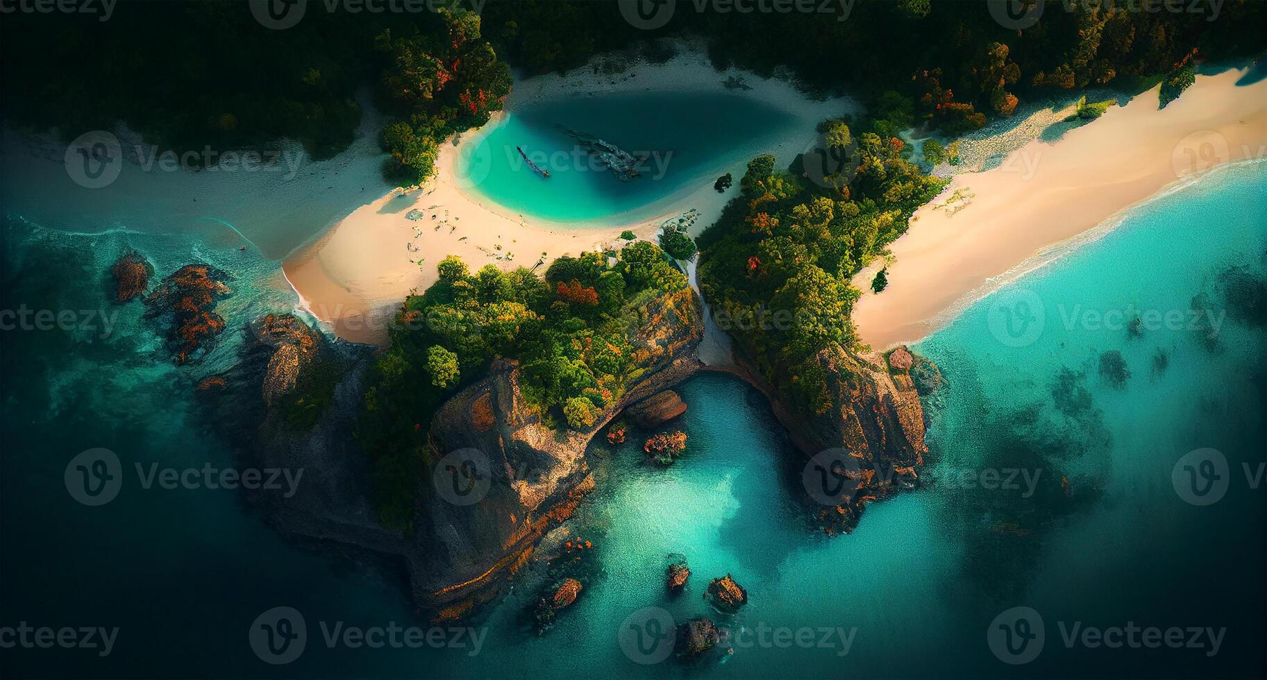 vista aérea beleza marinha caribenho cena , generativo ai foto