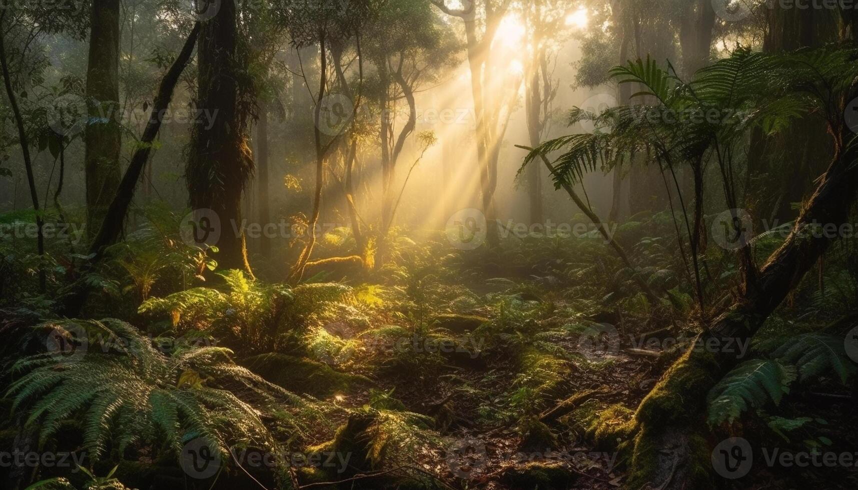 vibrante cores do a Amazonas floresta tropical crio uma misterioso beleza gerado de ai foto