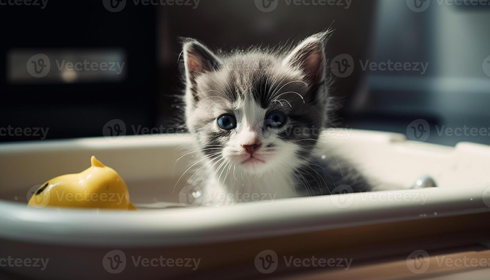 fofa gatinho lavagens pele dentro doméstico banheiro Pia gerado de ai foto