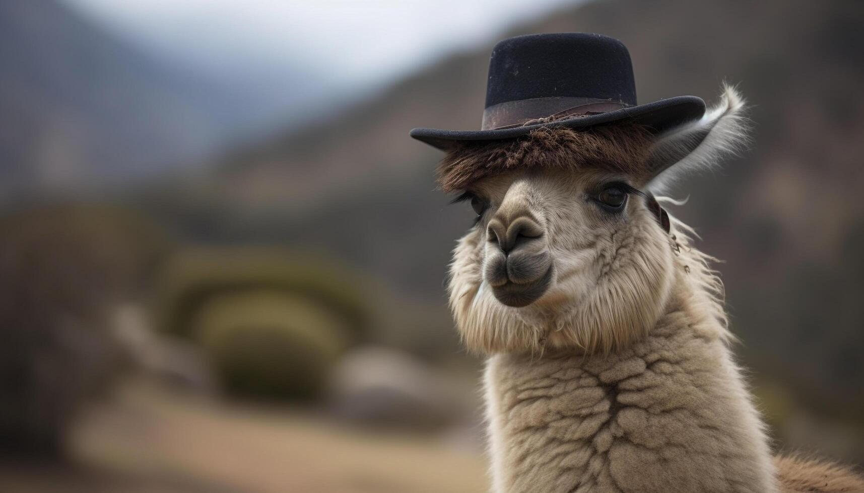 alpaca retrato fofa mamífero olhando às Câmera gerado de ai foto