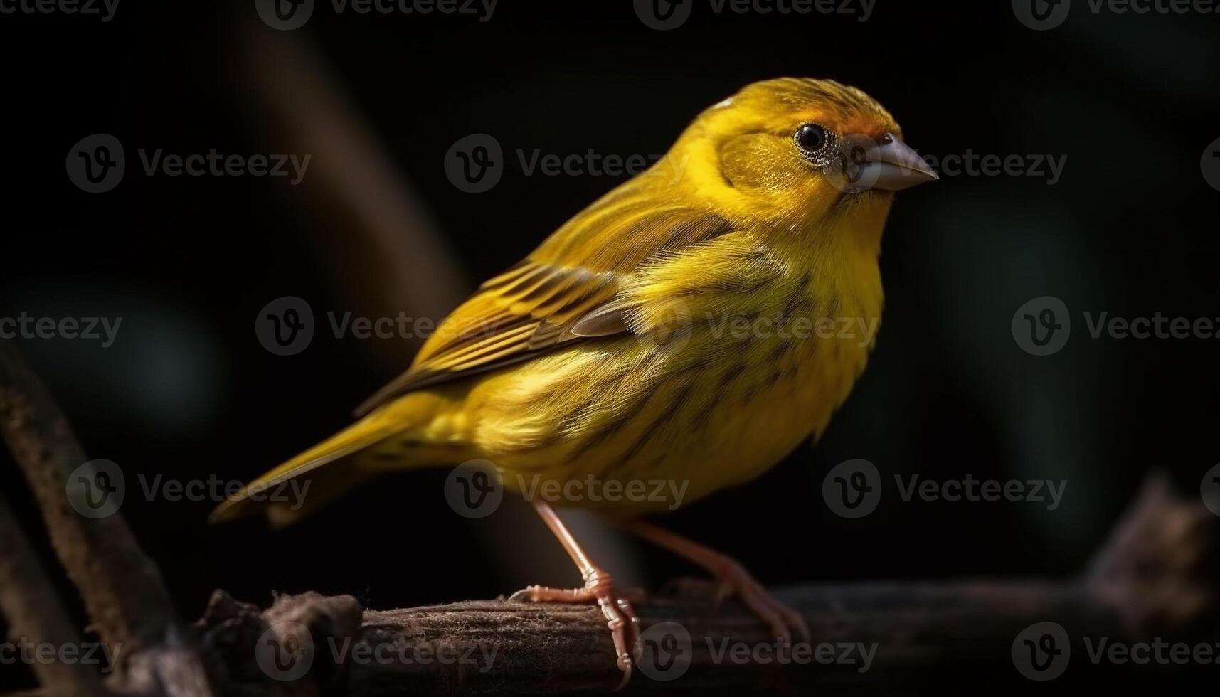 verde tentilhão cantando em filial, natureza beleza gerado de ai foto