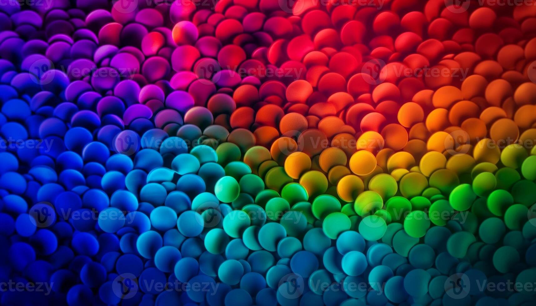 brilhante multi colori bolhas iluminar vibrante roxa celebração gerado de ai foto