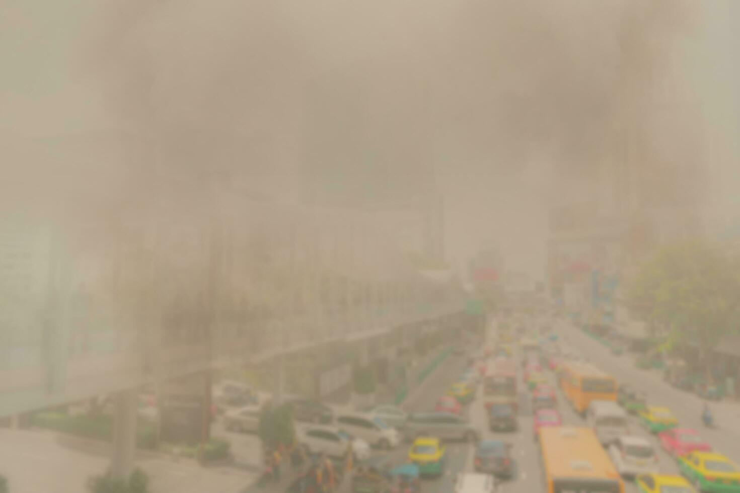 pm2.5 poeira poluição dentro cidades e carros borrão foto