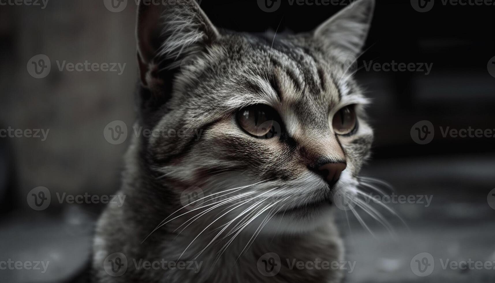 fofa gatinho encarando com curiosidade, fofo pele gerado de ai foto